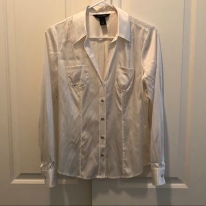 Silky white button down